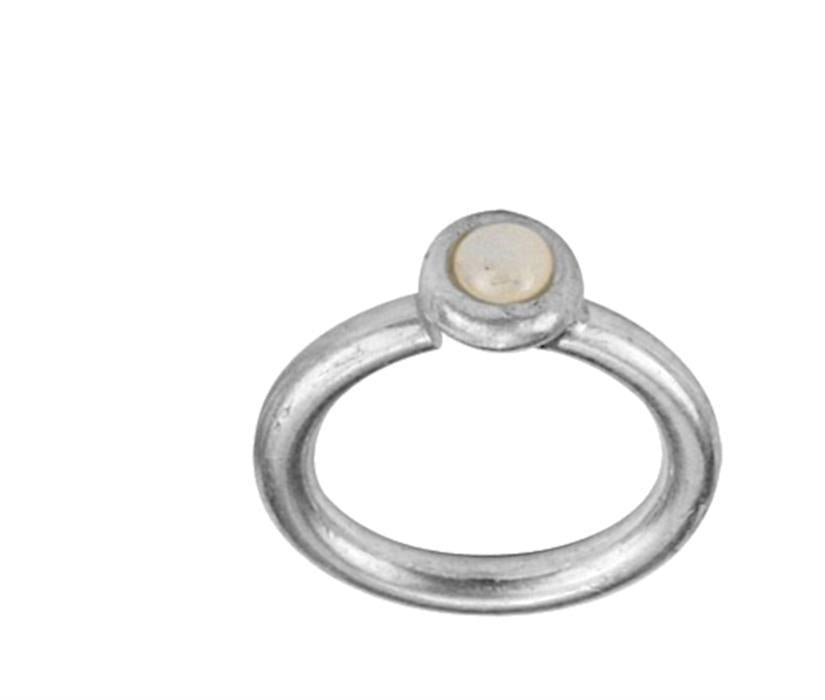 Piercing Ring 925 Silber Labret Tragus 1.2mm Mondstein