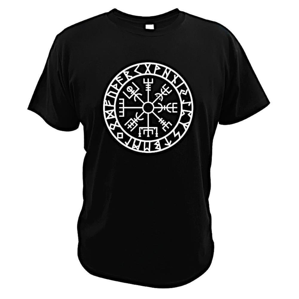 Viking T-Shirt Icelandic Vegvisir Kompass Rune Baumwolle