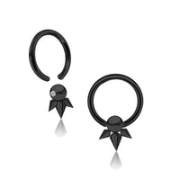 Load image into Gallery viewer, Gothic-inspirierter PVD-Schwarzer BCR Piercing-Schmuck
