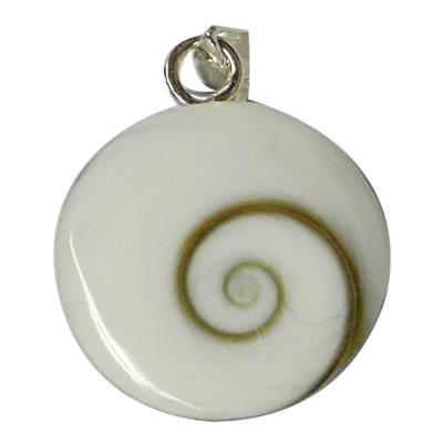 Rund Shivaauge Anhänger Silberöse Silberrand ca. 1,8 cm Ø 925er Silber Shiva Auge