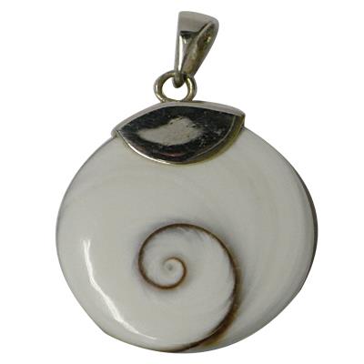 Shivaauge Silberanhänger rund 24 mm Halbkreis Anhänger 925er Sterling Silber Shiva Auge Eye Damen