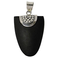 Cargar imagen en el visor de la galería, Lavasteinanhänger Unisex Anhänger 925er Sterling Silber Lavastein Schmuck Zungen-Form Punktmuster
