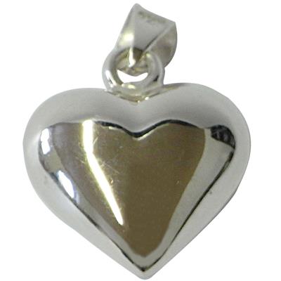 Silberanhänger Herz rundlich 925er Sterling Silber Anhänger 20 mm