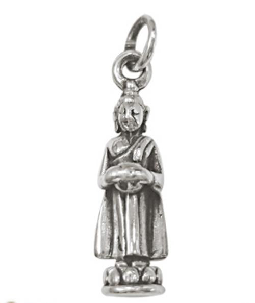 Silberanhänger Buddha Mönch Sterling Silber 925er Anhänger Unisex Schmuck