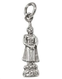 Cargar imagen en el visor de la galería, Samurai Mönch Silberanhänger Unisex Schmuck Anhänger Sterling Silber 925er
