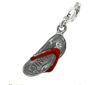 Cargar imagen en el visor de la galería, Silberanhänger FlipFlop Rot Charm Anhänger Damen Schmuck 925er Sterling Silber
