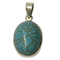 Cargar imagen en el visor de la galería, Damen Anhänger, Anhänger mit Howlith in 925 Sterling Silber eingefasst, ca.20 x 15 mm
