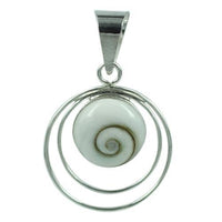 Load image into Gallery viewer, Shivaauge Silberanhänger Kreise 21 mm Anhänger 925er Sterling Silber Shiva Auge Eye Damen
