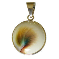 Load image into Gallery viewer, Shivaauge Silberanhänger oval 22 mm offen Anhänger 925er Sterling Silber Shiva Auge Eye Damen
