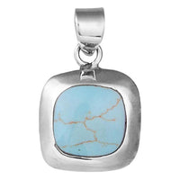 Cargar imagen en el visor de la galería, Howlith Türkis Quadrat abgerundet Anhänger Stein 925er Sterling Silber Damen Schmuck
