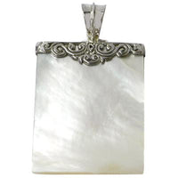 Load image into Gallery viewer, Perlmutt Anhänger Rechteck Damenanhänger 925er Sterlingsilber eingefasst Ornamente
