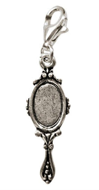 Load image into Gallery viewer, Silberanhänger Handspiegel verziert Charm Anhänger 925er Sterling Silber Unisex Schmuck
