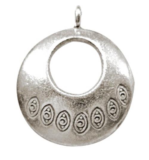 Silberanhänger Kreis gebogen Loch Augen Anhänger Sterling Silber 925er Unisex Schmuck