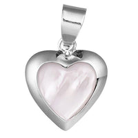 Cargar imagen en el visor de la galería, Perlmutt Herz Rand Anhänger weiß Silberanhänger 925er Sterlingsilber Damen Schmuck
