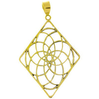 Cargar imagen en el visor de la galería, Messing Brass Anhänger Blume des Lebens antik gold silber Kette flower of life
