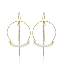 Load image into Gallery viewer, Set Kette Ohrringe 18 karat vergoldet Ketten Perlen Bogen nickelfrei weiß Reihe
