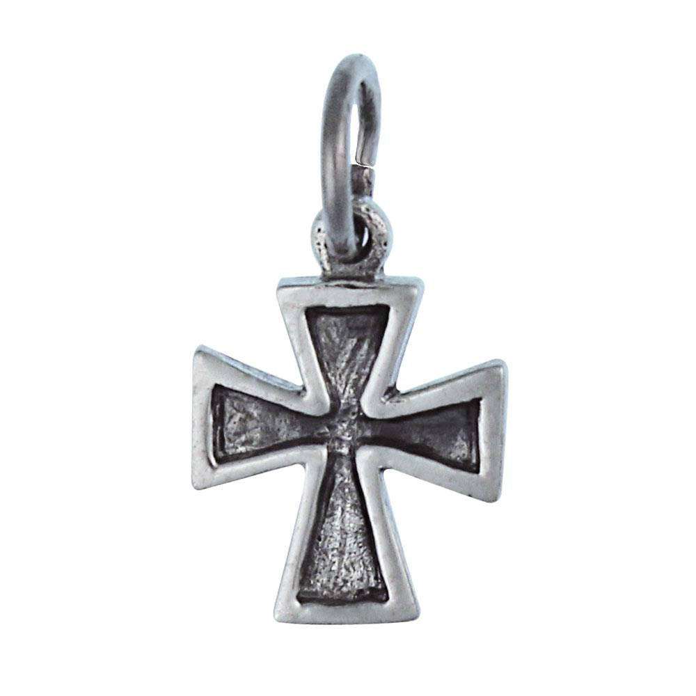 Silberanhänger Kreuz innen oxidiert breiter Anhänger Sterling Silber 925er nickelfrei