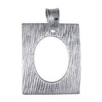 Cargar imagen en el visor de la galería, Silberanhänger Rechteck gewölbt oval Rillen nickelfrei Anhänger Sterling 925 Silber
