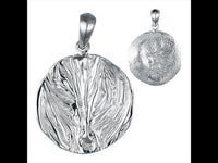 Load image into Gallery viewer, Silberanhänger rund gewölbt Tupfen Rillen nickelfrei Wechsel Anhänger Sterling 925 Silber
