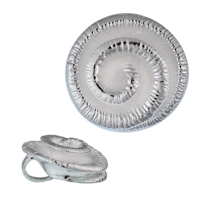 Silberanhänger Spirale weiß Rillen rund nickelfrei Anhänger Sterling 925 Silber