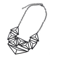 Load image into Gallery viewer, Ketten kurze Halskette Edelstahl schwarz plastisch acht Pyramiden 57 cm
