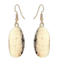 Load image into Gallery viewer, Brass Schmuckset goldfarben Kette Formen Struktur Ohrringe
