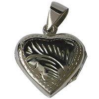 Cargar imagen en el visor de la galería, Silberanhänger Medaillon Herz flach Linien 925er Sterling Silber Anhänger Damen Kette
