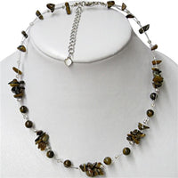 Cargar imagen en el visor de la galería, Halskette Perlen Stein Splitter Bündel Tigerauge braun
