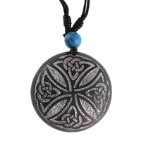 Cargar imagen en el visor de la galería, Holzkette silbern Gravur Türkis Stein Sonoholz Baumwolle verstellbar unisex
