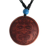 Load image into Gallery viewer, Holzkette schwarz Gravur Türkis Stein Sawoholz Baumwolle verstellbar unisex
