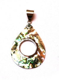 Cargar imagen en el visor de la galería, Abalone Perlmutt Muschel Silberanhänger Anhänger Kette 925er Sterling Silber Unisex Schmuck Tropfen Loch
