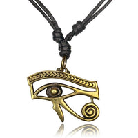 Load image into Gallery viewer, Kette Brass Baumwolle schwarz Anhänger Symbol antik golden
