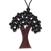 Load image into Gallery viewer, Halskette Holzperlen Holz Baum des Lebens verstellbar Baumwolle bunt 85 mm
