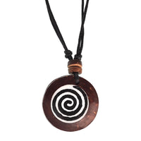 Cargar imagen en el visor de la galería, Surferkette Haifzahn Surfbrett rund Holz Muschel verstellbar
