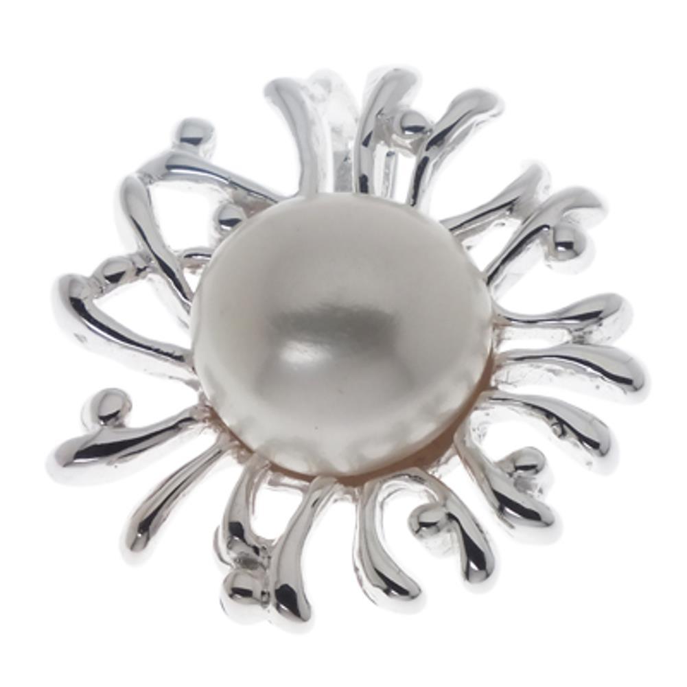 Distel Perlenanhänger 30 mm Silberanhänger 925er Sterling Silber Zuchtperle Anhänger