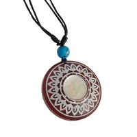 Load image into Gallery viewer, Holzkette Perlmutt verstellbar Baumwolle Muschel Kette Holz gold silber rund
