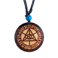 Cargar imagen en el visor de la galería, Holz KetteTürkis verstellbar Baumwolle rund Raute
