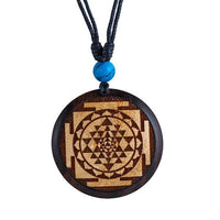 Cargar imagen en el visor de la galería, Holz KetteTürkis verstellbar Baumwolle rund Raute
