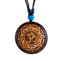 Cargar imagen en el visor de la galería, Holz KetteTürkis verstellbar Baumwolle rund Raute
