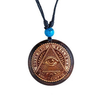 Cargar imagen en el visor de la galería, Holz KetteTürkis verstellbar Baumwolle rund Raute
