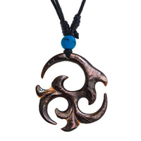 Cargar imagen en el visor de la galería, Halskette Perlmutt verstellbar Baumwolle Muschel Kette handgeschnitzt Türkis Stein Tomoe
