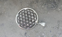 Load image into Gallery viewer, Silberanhänger 30 mm Blume des Lebens Anhänger Sterling 925er Silber glänzend
