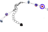 Cargar imagen en el visor de la galería, Muranoglas Glitzer Glasperlen blau bunt Perlen Scheiben Kette Damen Schmuck 42-50 cm verstellbar

