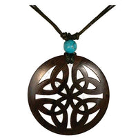 Cargar imagen en el visor de la galería, Holzkette Türkis verstellbar Baumwolle Anhänger filigran
