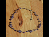 Cargar imagen en el visor de la galería, Halskette Perlen Stein Splitter Bündel lila amethyst
