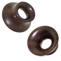 Load image into Gallery viewer, Holztunnel Sonoholz braun pilzförmig handgeschnitzt Tribal Holz Tunnel Plug Expander Ohrstecker
