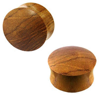 Cargar imagen en el visor de la galería, Holz Plug Teakholz braun Naturmaserung handgeschnitzt
