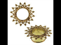 Load image into Gallery viewer, Brass Tunnel antik golden Kreise Bögen Rand nickelfrei Plug Organic Ohrschmuck Messing
