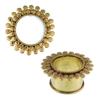 Cargar imagen en el visor de la galería, Brass Tunnel Seil Dreiecke antik gold nickelfrei Plug Organic Messing Expander Ohrschmuck
