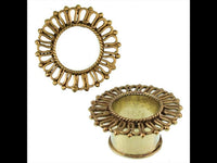Cargar imagen en el visor de la galería, Brass Tunnel Seil Wellen Linie Blume antik gold nickelfrei Plug Organic Messing Expander Ohrschmuck
